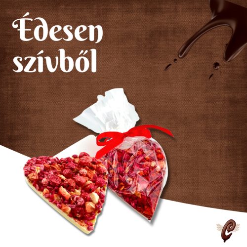 Csokoládészív gyümölcsökkel 30g fehér