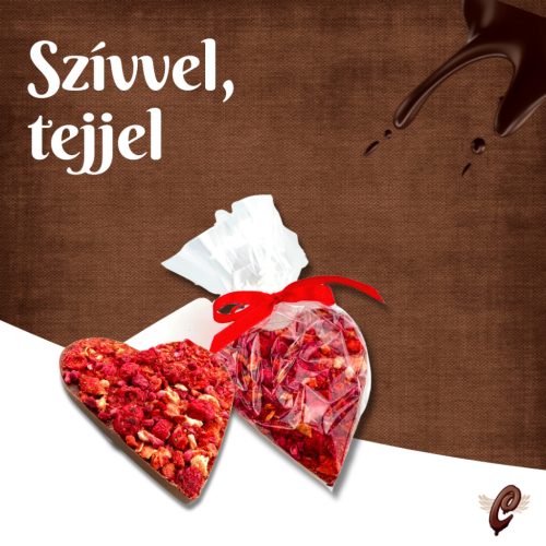 Csokoládészív gyümölcsökkel 30g tej