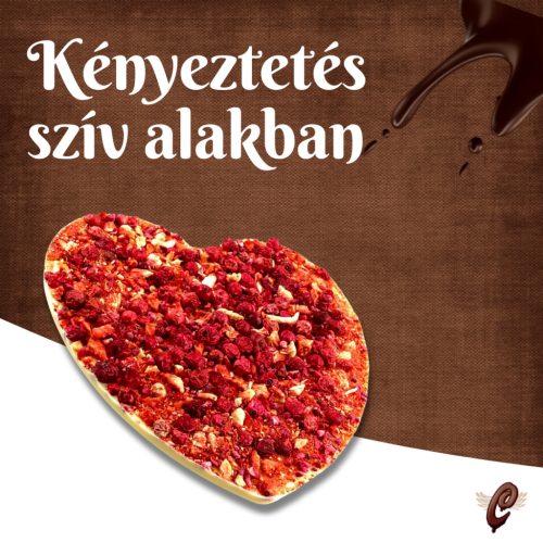 Csokoládészív gyümölcsökkel 150g fehér
