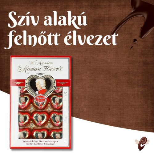 Reber W. A. Mozart szív alakú pralinék – Alkoholos étcsokoládés válogatás